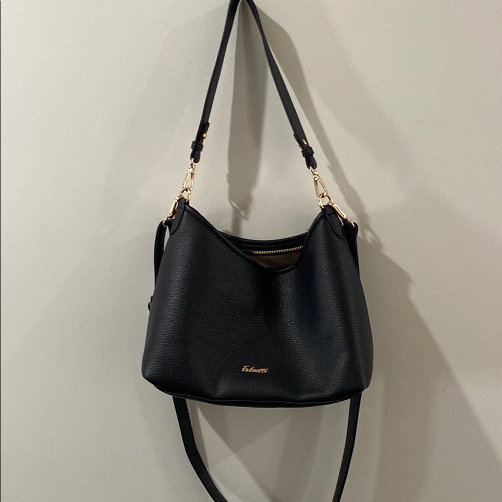 Black faux Leather Shoulder Bag crossbody purse